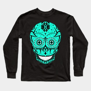 blue lagoon skeleton smile ecopop Long Sleeve T-Shirt